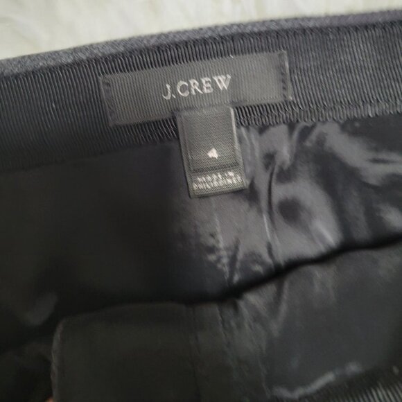 J. Crew 100% Wool Zip Front Knee Length Pencil Skirt - Size 4 - Picture 4 of 10